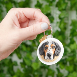 Bluetick Coonhound Hond 3D geïnspireerd Sleutelhanger