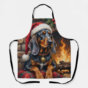Bluetick Coonhound Hond Cozy Lodge Kerstmis Schort