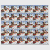 Bluetick Coonhound-hond in slee Kerstmis Cadeaupapier (Vlak)