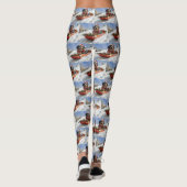 Bluetick Coonhound-hond in slee Kerstmis Leggings (Achterkant)