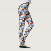 Bluetick Coonhound-hond in slee Kerstmis Leggings (Rechts)