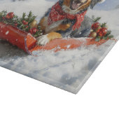 Bluetick Coonhound-hond in slee Kerstmis Snijplank (Hoek)