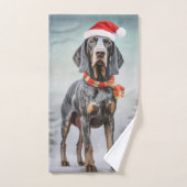 Bluetick Coonhound Hond in Sneeuw Kerstmis Bad Handdoek (Handdoek)