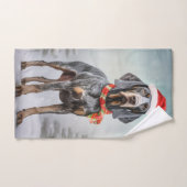 Bluetick Coonhound Hond in Sneeuw Kerstmis Bad Handdoek (Handdoek)