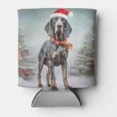 Bluetick Coonhound Hond in Sneeuw Kerstmis Blikjeskoeler (Voorkant)