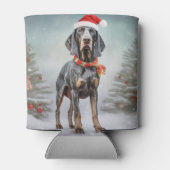 Bluetick Coonhound Hond in Sneeuw Kerstmis Blikjeskoeler (Achterkant)