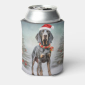 Bluetick Coonhound Hond in Sneeuw Kerstmis Blikjeskoeler (Blikje Achterkant)