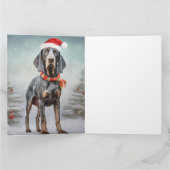 Bluetick Coonhound Hond in Sneeuw Kerstmis Kaart (Binnen)