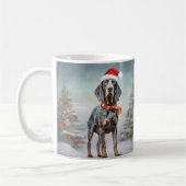 Bluetick Coonhound Hond in Sneeuw Kerstmis Koffiemok (Links)