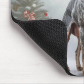 Bluetick Coonhound Hond in Sneeuw Kerstmis Muismat (Hoek)