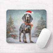 Bluetick Coonhound Hond in Sneeuw Kerstmis Muismat (Met muis)