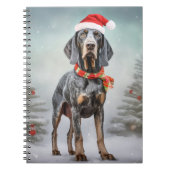 Bluetick Coonhound Hond in Sneeuw Kerstmis Notitieboek (Voorkant)