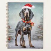 Bluetick Coonhound Hond in Sneeuw Kerstmis Planner (Voorkant)