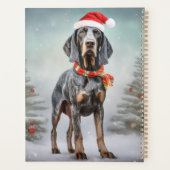Bluetick Coonhound Hond in Sneeuw Kerstmis Planner (Achterkant)