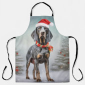 Bluetick Coonhound Hond in Sneeuw Kerstmis Schort (Voorkant)