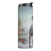 Bluetick Coonhound Hond in Sneeuw Kerstmis Thermosbeker (Gedraaid links)