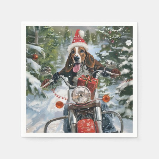 Bluetick Coonhound Hond Kerstmis Servet (Voorkant)