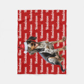 Bluetick Coonhound Hond Naam Kerstvakantie Fleece Deken (Voorkant)