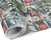Bluetick Coonhound Hond Rijden Motorfiets Kerstmis Cadeaupapier (Rol Hoek)
