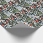 Bluetick Coonhound Hond Rijden Motorfiets Kerstmis Cadeaupapier (Hoek)