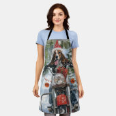 Bluetick Coonhound Hond Rijden Motorfiets Kerstmis Schort (Gedragen)