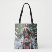 Bluetick Coonhound Hond Rijden Motorfiets Kerstmis Tote Bag (Voorkant)
