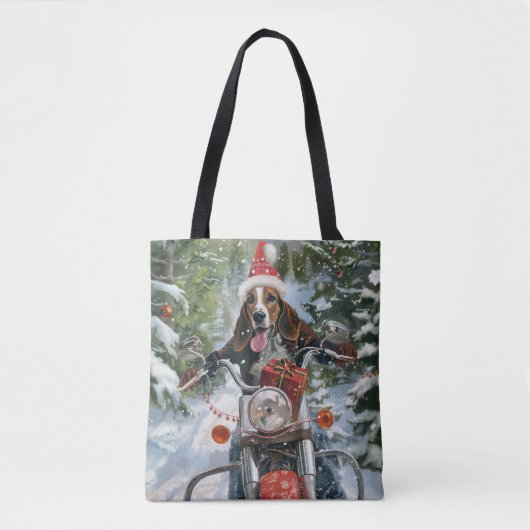 Bluetick Coonhound Hond Rijden Motorfiets Kerstmis Tote Bag (Voorkant)