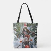 Bluetick Coonhound Hond Rijden Motorfiets Kerstmis Tote Bag (Achterkant)