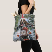 Bluetick Coonhound Hond Rijden Motorfiets Kerstmis Tote Bag (Dichtbij)