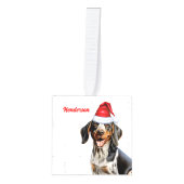 Bluetick Coonhound Hond Twee foto kerstvakantie Decoratie (Voorkant)