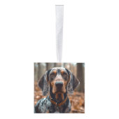 Bluetick Coonhound Hond Twee foto kerstvakantie Decoratie (Rechts)