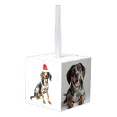 Bluetick Coonhound Hond Twee foto kerstvakantie Decoratie (Achter hoekig)