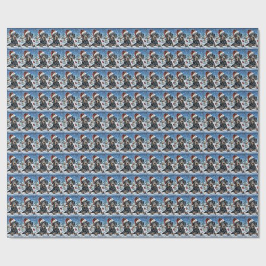 Bluetick Coonhound Hond Winter Wonderland Kerstmis Cadeaupapier (Vlak)