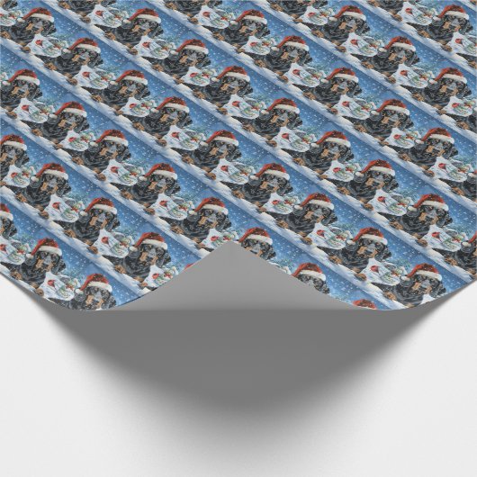 Bluetick Coonhound Hond Winter Wonderland Kerstmis Cadeaupapier (Hoek)