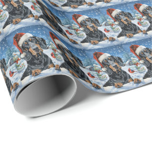 Bluetick Coonhound Hond Winter Wonderland Kerstmis Cadeaupapier
