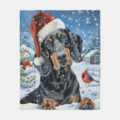 Bluetick Coonhound Hond Winter Wonderland Kerstmis Fleece Deken (Voorkant)