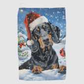 Bluetick Coonhound Hond Winter Wonderland Kerstmis Golfhanddoek (Voorkant)