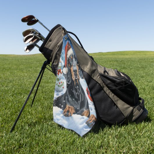 Bluetick Coonhound Hond Winter Wonderland Kerstmis Golfhanddoek (Groen)