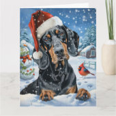 Bluetick Coonhound Hond Winter Wonderland Kerstmis Kaart (Voorkant)