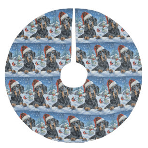 Bluetick Coonhound Hond Winter Wonderland Kerstmis Kerstboom Rok