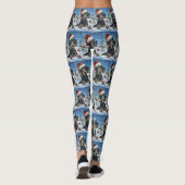 Bluetick Coonhound Hond Winter Wonderland Kerstmis Leggings (Achterkant)