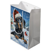 Bluetick Coonhound Hond Winter Wonderland Kerstmis Medium Cadeauzakje (Achterkant Gekanteld)