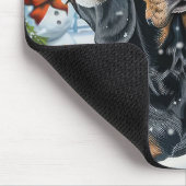 Bluetick Coonhound Hond Winter Wonderland Kerstmis Muismat (Hoek)