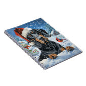 Bluetick Coonhound Hond Winter Wonderland Kerstmis Notitieboek (Rechterzijde)