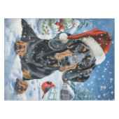Bluetick Coonhound Hond Winter Wonderland Kerstmis Tafelkleed (Voorkant (Horizontaal))
