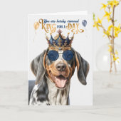 Bluetick Coonhound Hondenkoning voor Dag Grappige Kaart (Gele Bloem)