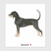 Bluetick Coonhound Hondenras Side Uitzicht Silhoue Sticker (Vel)