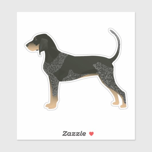 Bluetick Coonhound Hondenras Side Uitzicht Silhoue Sticker (Vel)