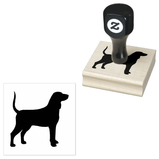 Bluetick Coonhound Hondenras Silhouette Rubberstempel (Gestempeld)