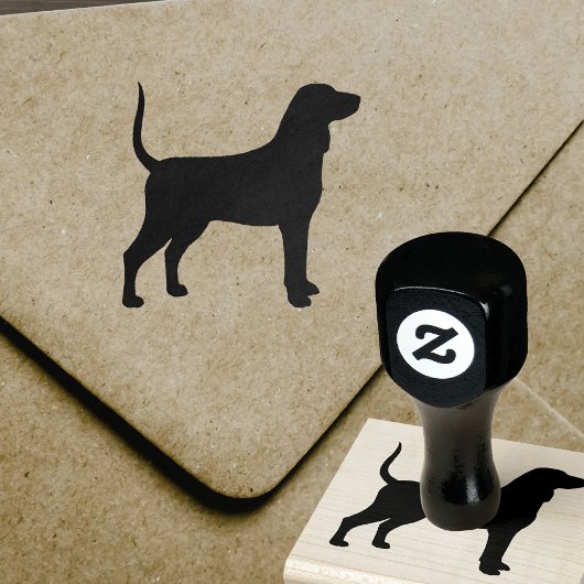Bluetick Coonhound Hondenras Silhouette Rubberstempel